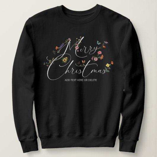 Frohe Weihnachten Wilde Blume Urlaub Moderne Hübsc Sweatshirt (Design vorne)