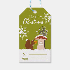 Frohe Weihnachten Wildes Tier Wintergeschenk Name Geschenkanhänger