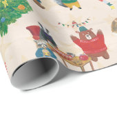 Frohe Weihnachten Wildlife Fun Geschenkpapier (Rolleneckpunkt)