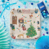 Frohe Weihnachten Wildlife Fun Pappteller (Party)