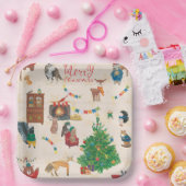 Frohe Weihnachten Wildlife Fun Pappteller (Party)