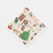 Frohe Weihnachten Wildlife Fun Serviette (Ecke)