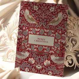 Frohe Weihnachten William Morris Strawberry Thief Karte