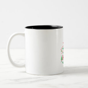 Frohe Weihnachten Willkommen auf meiner Zuhause Zweifarbige Tasse
