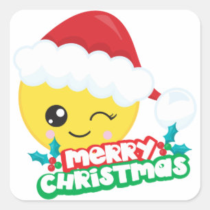 Frohe Weihnachten Winking Emoji Stickers