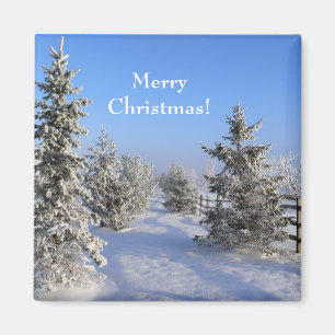 Frohe Weihnachten! Winter-Baum-Magnet Magnet