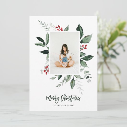 Frohe Weihnachten Winter Berry Botanisches Foto (Stehend Vorderseite)