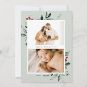 Frohe Weihnachten Winter Berry Botanisches Foto (Rückseite)