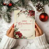 Frohe Weihnachten Winter Blume Poinsettia Urlaub