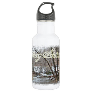 Frohe Weihnachten Winter Damm Aus Badman Road Edelstahlflasche