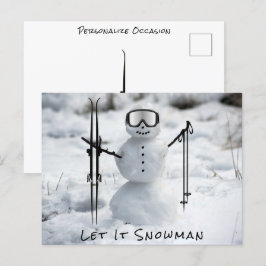 Frohe Weihnachten Winter Downhill Skireise Urlaub Postkarte