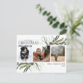 Frohe Weihnachten Winter Dusty Calligraphy Botanic (Stehend Vorderseite)