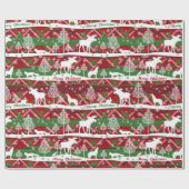 Frohe Weihnachten, Winter, Elch und Wölfe, Geschenkpapier (Flach)