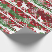 Frohe Weihnachten, Winter, Elch und Wölfe, Geschenkpapier (Ecke)