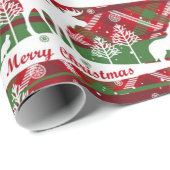 Frohe Weihnachten, Winter, Elch und Wölfe, Geschenkpapier (Rolleneckpunkt)