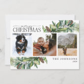 Frohe Weihnachten Winter Fir Cone Grüne Foto Hol (Vorderseite)