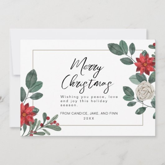 Frohe Weihnachten Winter Floral (Vorderseite)