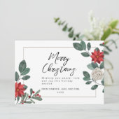 Frohe Weihnachten Winter Floral (Stehend Vorderseite)