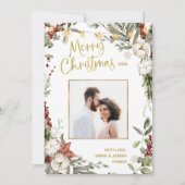 Frohe Weihnachten | Winter Floral und Foto und Gol (Vorderseite)