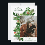 Frohe Weihnachten. Winter florale botanische Veget Feiertagskarte<br><div class="desc">"Frohe Weihnachten" Fotokarte mit blühender botanischer Vegetation für den Winterurlaub. Bitte kontaktieren Sie mich,  wenn Sie weitere Informationen benötigen.</div>