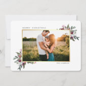 Frohe Weihnachten Winter florale Goldgrenze Foto (Vorderseite)