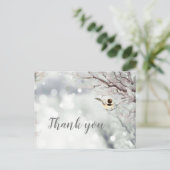 Frohe Weihnachten Winter Frost Bird Danke (Stehend Vorderseite)