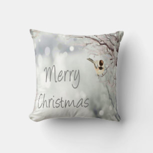 Frohe Weihnachten Winter Frosty Bird Traditionelle Kissen