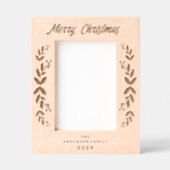 Frohe Weihnachten Winter Greenery Berries Laser Geätzte Rahmen (Vorderseite)