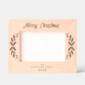 Frohe Weihnachten Winter Greenery Berries Laser Geätzte Rahmen (Vorderseite)