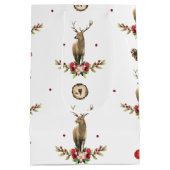 Frohe Weihnachten Winter Idyll Muster Personalisie Mittlere Geschenktüte (Rückseite)