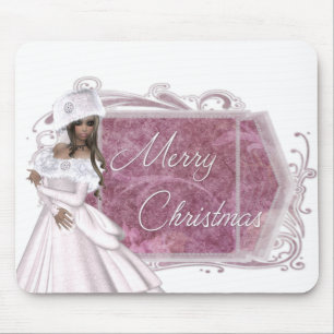 Frohe Weihnachten Winter Lady Designed Mauspad