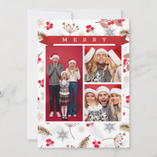 Frohe Weihnachten Winter Moderne Fir Holly 3 Foto