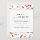 Frohe Weihnachten Winter Moderne Fir Holly 3 Foto (Rückseite)