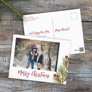 Frohe Weihnachten Winter Red Holly Berries 1 Foto