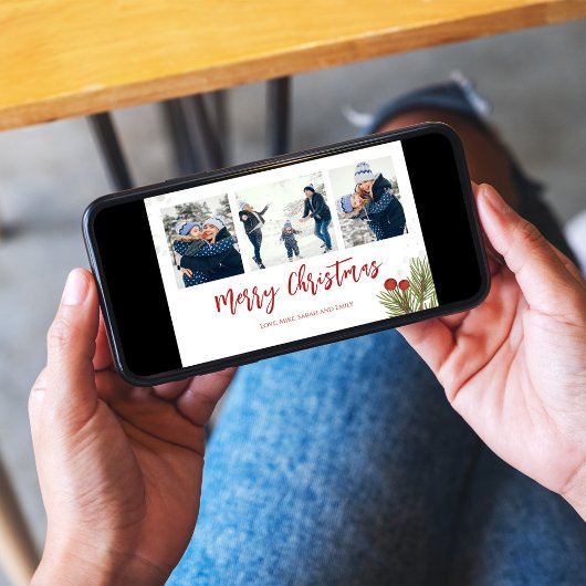 Frohe Weihnachten Winter Red Holly Berries 4 Foto