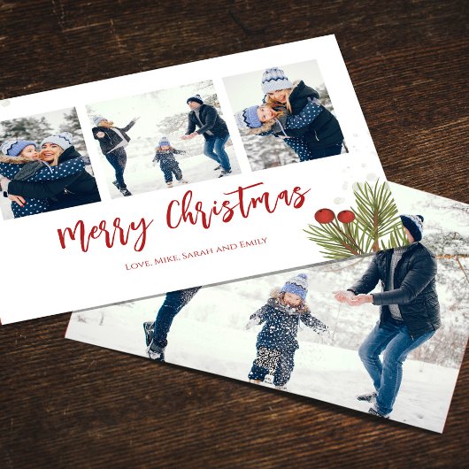 Frohe Weihnachten Winter Red Holly Berries 4 Foto