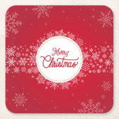 Frohe Weihnachten Winter Schneeflocken Rotes Festi Rechteckiger Pappuntersetzer (Vorderseite)