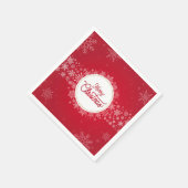 Frohe Weihnachten Winter Schneeflocken Rotes Festi Serviette (Ecke)