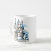 Frohe Weihnachten Winter Schneemann Kaffeetasse (Vorderseite Links)