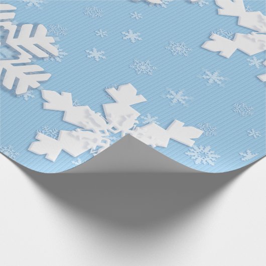 Frohe Weihnachten Winter Weiße Schneeflocken Schön Geschenkpapier (Ecke)