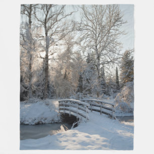 Frohe Weihnachten Winter Wonderland Fleece Blanket