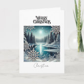 Frohe Weihnachten Winter Wunderland Schneeflocken Karte (Vorderseite)