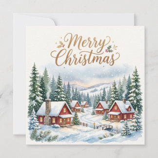 Frohe Weihnachten Winterdorf-Platzkarte