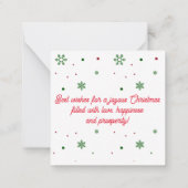 Frohe Weihnachten Wintergrün rotes Drehbuch Urlaub Mitteilungskarte (Rückseite)