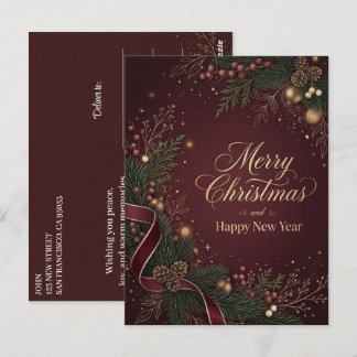 Frohe Weihnachten Wintergruß Glückliches Neues Jah Postkarte