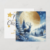 Frohe Weihnachten & Winterlandschaft mit Hirschen (Vorne/Hinten)