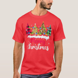 Frohe Weihnachten Wintersaison Leopard & Weihnacht T-Shirt