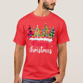 Frohe Weihnachten Wintersaison Leopard & Weihnacht T-Shirt