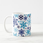 Frohe Weihnachten Winterschneeflockenmuster Kaffeetasse (Links)