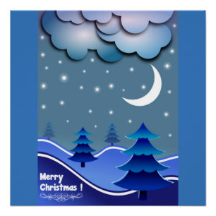 "FROHE WEIHNACHTEN" WINTERSZENE POSTER